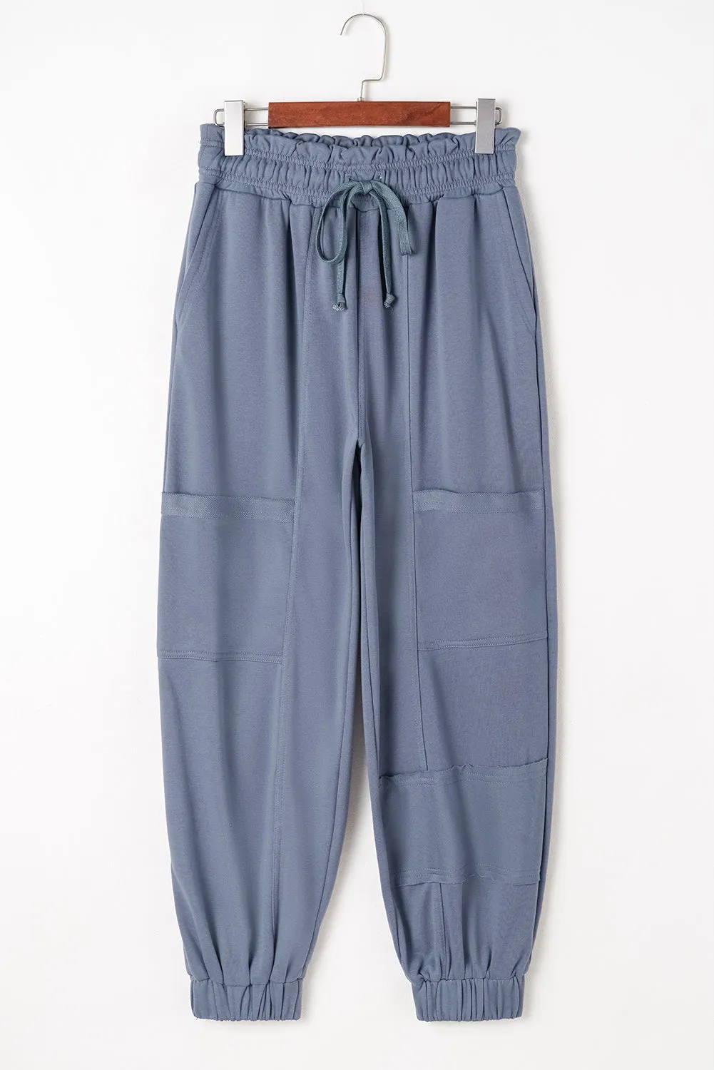 Wild Wind Mineral Wash Multi Pockets Lace-up Waist Harem Pants