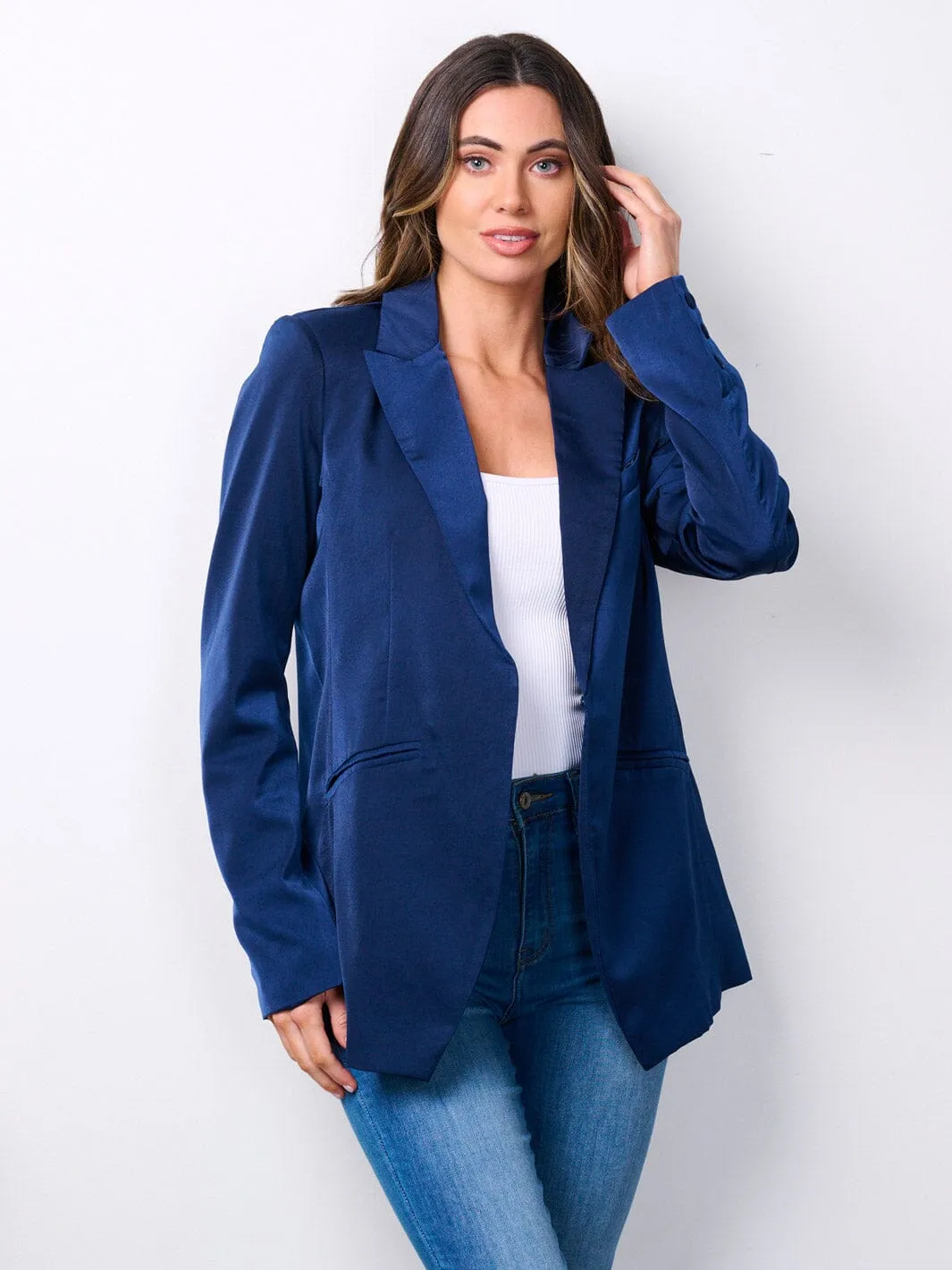 WOMEN'S LONG SLEEVE BUTTON CLOSURE BLAZER