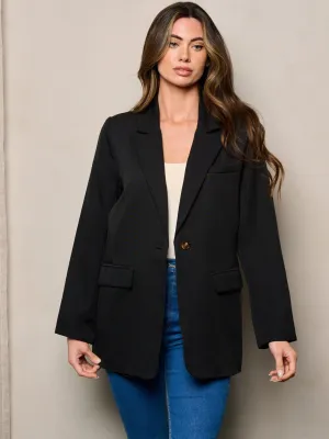 WOMEN'S LONG SLEEVE BUTTON CLOSURE BLAZER