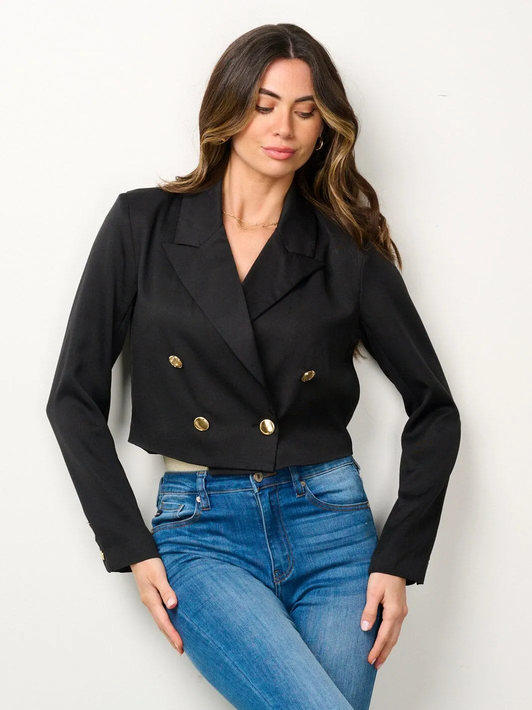 WOMEN'S LONG SLEEVE BUTTON CLOSURE BLAZER
