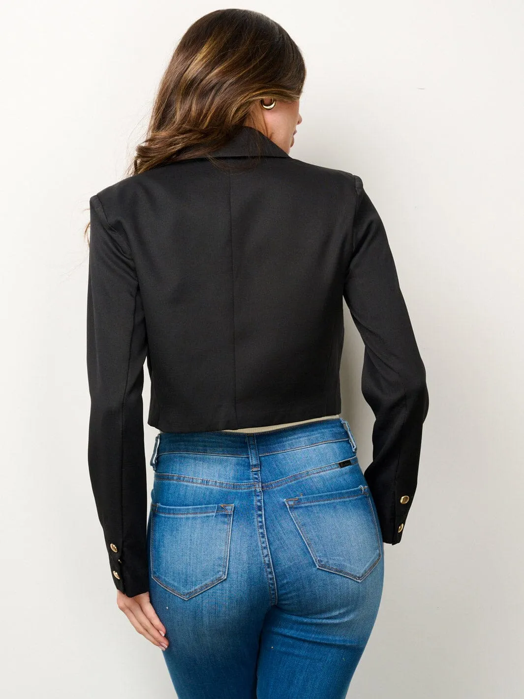 WOMEN'S LONG SLEEVE BUTTON CLOSURE BLAZER