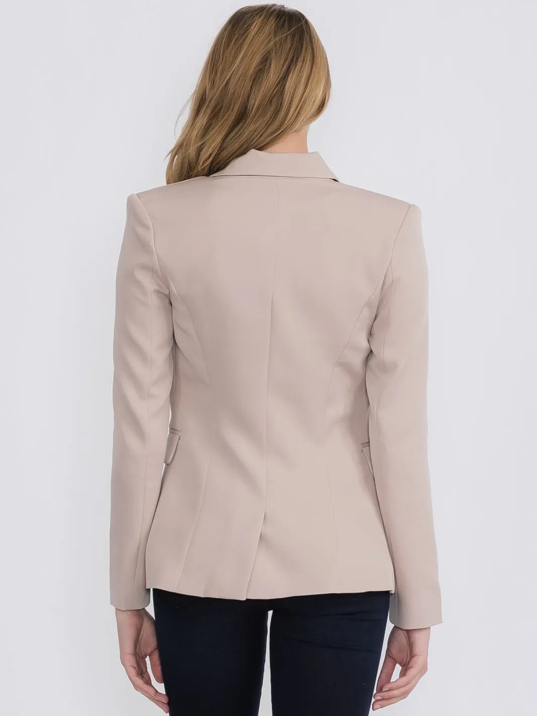 WOMEN'S LONG SLEEVE BUTTON CLOSURE BLAZER