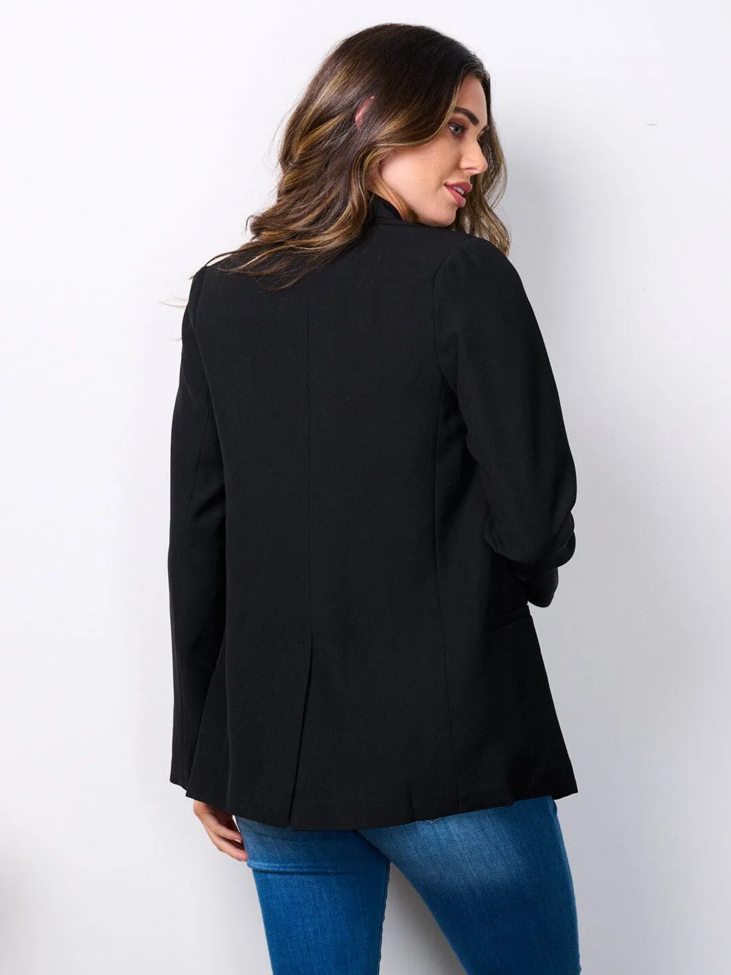 WOMEN'S LONG SLEEVE BUTTON CLOSURE BLAZER