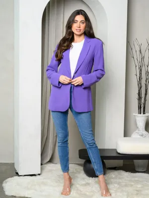 WOMEN'S LONG SLEEVE BUTTON CLOSURE BLAZER