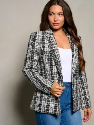 WOMEN'S LONG SLEEVE BUTTON CLOSURE POCKETS BLAZER