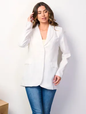 WOMEN'S LONG SLEEVE BUTTON CLOSURE POCKETS BLAZER