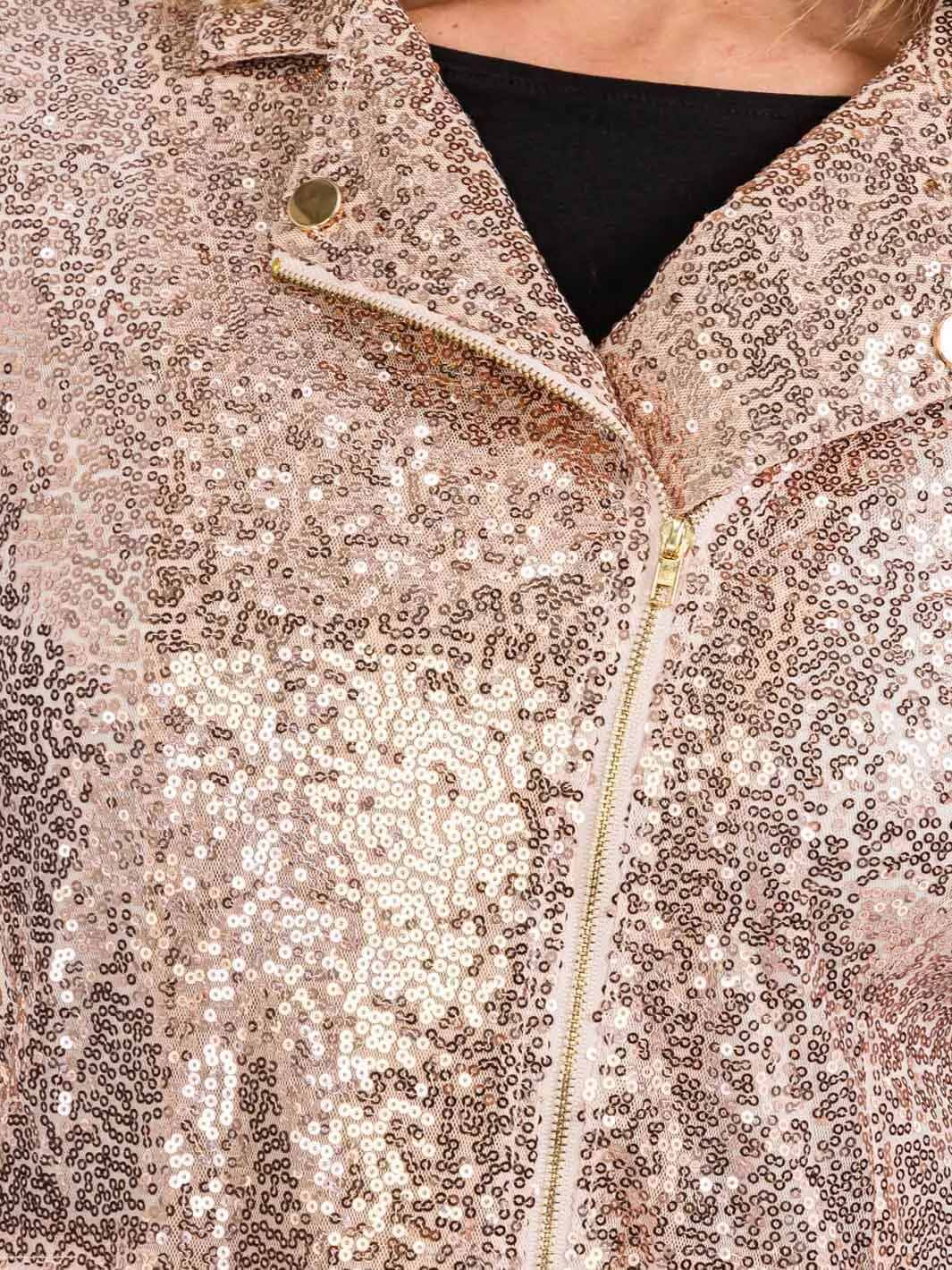 WOMEN'S LONG SLEEVE ZIP UP SEQUINS BLAZER
