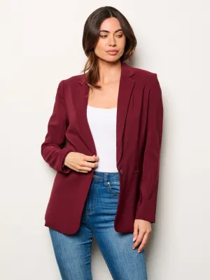 WOMEN'S LONG SLEEVES BUTTON CLOSURE POCKETS BLAZER
