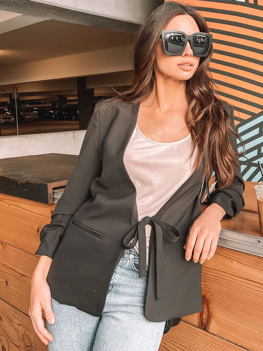 WOMEN'S MID-LENGTH CREPE JACKET