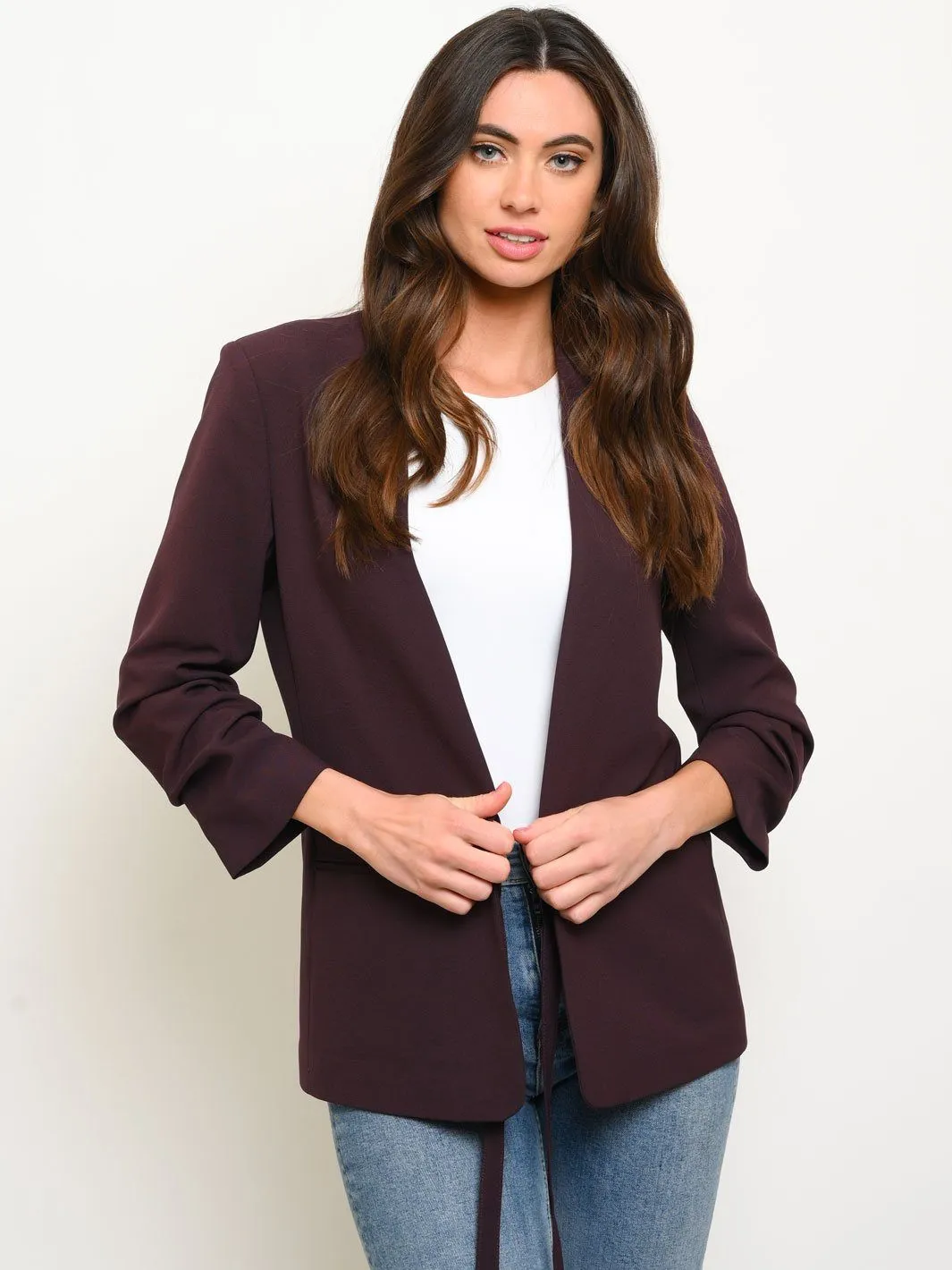 WOMEN'S MID-LENGTH CREPE JACKET