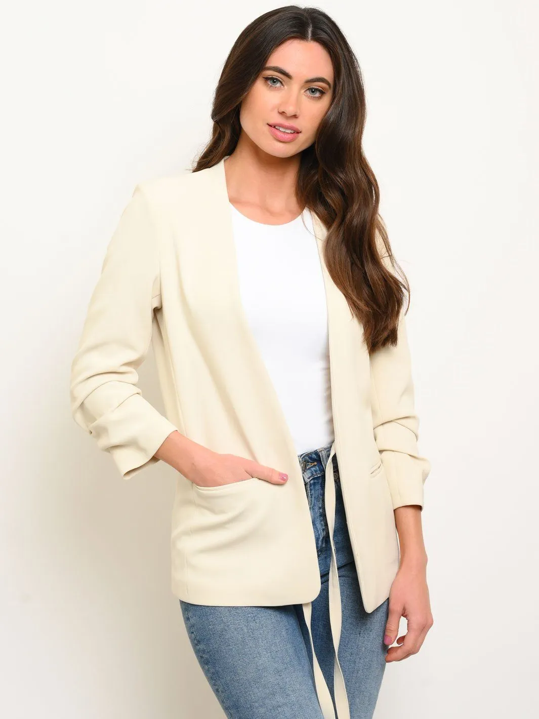 WOMEN'S MID-LENGTH CREPE JACKET