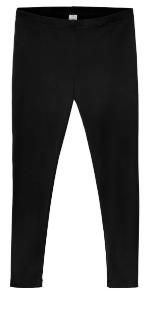 Women's Soft 100% Cotton Petite Leggings | Black